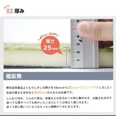 極厚 低反発ラグ 厚さ25㎜ ラグマット 滑り止め の画像