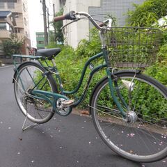 ２６インチのちょっとお洒落な自転車です。ＬＥＤオートライト、外装６段ギア付きです。の画像