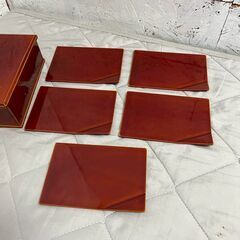 春慶塗り 菓子器 菓子皿 菓子ようじ 木製 漆器 茶道具 和風 伝統工芸 アンティーク レトロ 茶道 和菓子器 茶会 日本製 A0151の画像
