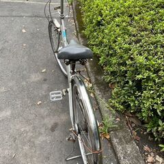 自転車　No.377　シルバー　26インチ　内装3段切替　シティサイクル　【リサイクルショップどりーむ天保山】の画像