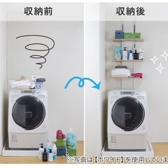 ニトリ　突っ張り洗濯機ラック(ブラック)  の画像