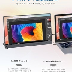 EVICIV モバイルモニター 15.6インチ 1920*1080 ゲーミング用 ポータブルディスプレイ IPS液晶パネル 薄型 軽量 ペンホールスタンド VESA 保護カバー USB Type-C 標準HDMI PS4/XBOX/Switch/PC/Macなど対応 在宅勤務 リモートワーク EVC-1506の画像