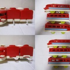 G∝232 プラレール パノラマとっきゅう 3両セット 旧動力 トミー 日本製 前スイッチ TOMY JAPAN 検：特急 当時物 鉄道 絶版品の画像