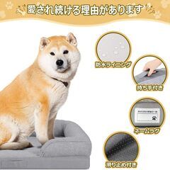 【洗える・防水】 ペットベッド 防水 ふかふか 高反発ウレタン 洗えるカバー L 大きめ 新品の画像