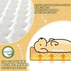 【洗える・防水】 ペットベッド 防水 ふかふか 高反発ウレタン 洗えるカバー L 大きめ 新品の画像