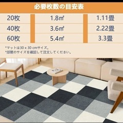 60枚！30×30cm (約3.3畳) ジョイントマット♡タイルカーペットの画像