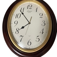 SEIKO セイコー レスポワール 木枠 壁掛け時計 ウォールクロック オーバル 楕円形 アナログ ダークブラウン SH335B インテリアの画像