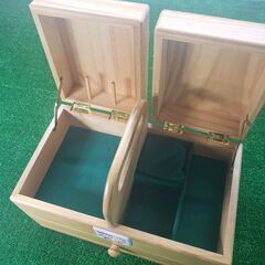 くまのプーさん 木製裁縫箱 持ち手付きで持ち運び便利の画像
