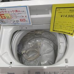 リユースのサカイ浦和店 【E160】洗濯機 パナソニック NA-F60B14 2020の画像