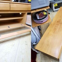 幅140cm ニトリ/NITORI ビアンカ BIANCA ローボード テレビボード ナチュラル 木目 引出し6個 ガラス扉1枚■奥行41㎝×高さ45.5㎝■近隣配送無料 買取帝国 朝霞店の画像