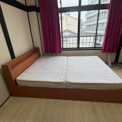 幅1500ダブルベット、マットレス付きあげます！の画像