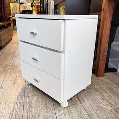 キャスター付き コスメワゴン ミニドレッサー 多収納 サイドテーブル 白 ホワイト ★買取帝国 志木店の画像