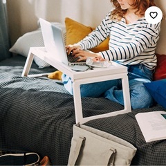 【IKEA】KLIPSK ベッドトレイ ホワイト　折り畳み　テーブルの画像