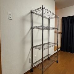 【1000円】メタルラック（縦160×横90×幅35cm／錆びあり）自宅引き取り限定の画像
