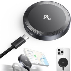 ワイヤレス充電器【Qi2 PSE 公式認証】15W超低温 MagSafe充電器 両面マグネット式 マグセーフ充電器 の画像