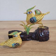 値下げ可 中華 七宝焼 鳥 インテリア 縁起物 置物 中国 の画像