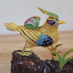 値下げ可 中華 七宝焼 鳥 インテリア 縁起物 置物 中国 の画像