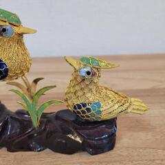 値下げ可 中華 七宝焼 鳥 インテリア 縁起物 置物 中国 の画像