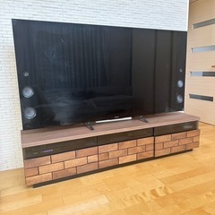 65型液晶テレビ　テレビボード付き2015年製　の画像