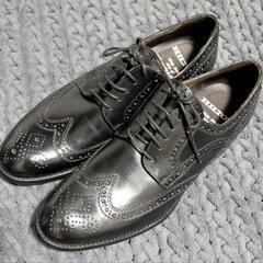 新品未使用　革靴　黒　25cmの画像