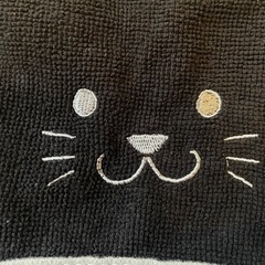 子供用　フード付きタオル 黒猫の画像
