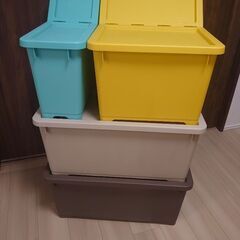 カインズ　キャリコ　4つセット　S ブルー M イエロー L ベージュ ブラウンの画像