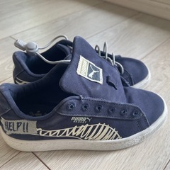 PUMA ネイビー スリッポンスニーカー 20cmの画像