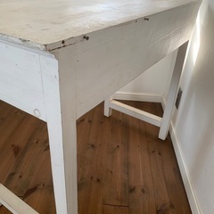 古道具　ホワイト木製デスクの画像