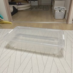 【即日引取歓迎】透明衣装ケース フタ付き キャスター付き の画像