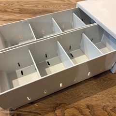 ＊無印良品＊ポリプロピレン小物収納ケース＊中＊引出２個＊ホワイトグレー＊の画像