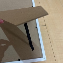 木目調フォトフレーム2点セット／約32×27cm & 約22×22cm／透明板なし／大阪・西成区手渡し限定の画像
