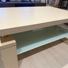 LOWYA リビングテーブル 長方形 ナチュラルホワイト（幅90cm）の画像