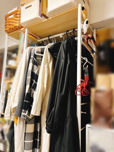 ハンガーラック おしゃれ 北欧 省スペース 伸縮 コートハンガー ポールハンガー ハンガーポール 洋服 収納 衣類収納 アイアン キャスター 可動 棚付き スチール 幅88 シンプル マルチハンガーラック FAVORI〔ファボリ〕
