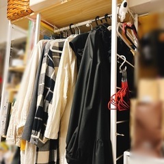 ハンガーラック おしゃれ 北欧 省スペース 伸縮 コートハンガー ポールハンガー ハンガーポール 洋服 収納 衣類収納 アイアン キャスター 可動 棚付き スチール 幅88 シンプル マルチハンガーラック FAVORI〔ファボリ〕の画像