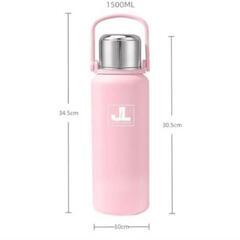 新品未使用！JINLING 保温保冷 水筒 1.5リットル ピンク ステンレスの画像