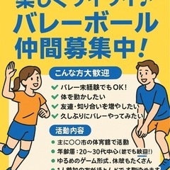 🏐 初心者歓迎！楽しくワイワイ♪ バレーボール仲間募集中！