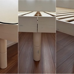 ダブルベッド　ホワイト　宮棚あり　コンセント付きの画像