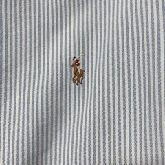 ラルフローレン BDシャツ 長袖 スリムフィット L 青白ストライプの画像