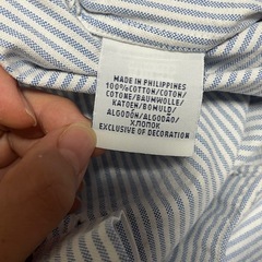 ラルフローレン BDシャツ 長袖 スリムフィット L 青白ストライプの画像