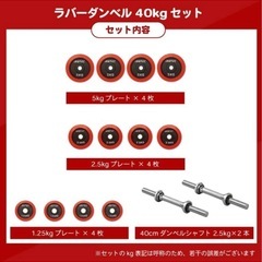 IROTEC（アイロテック） ラバー ダンベル 40KGセットの画像