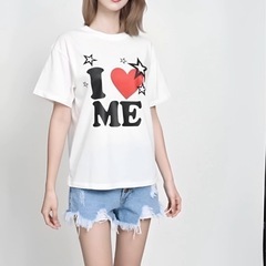 【新品未使用】Tシャツ（白）I♡MEプリントの画像