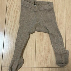 ①ベビーギャップ タイツ 0-12m くま ブラウンの画像