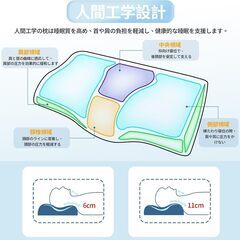 【新品】低反発枕 首サポート 快適な睡眠 体圧分散 快適な寝心地 快適 通気性の画像