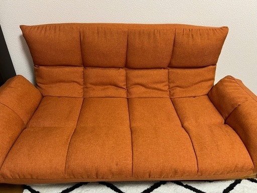 取引場所 南観音 K 2208-652 2人掛けソファー オレンジ 中古美品