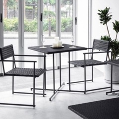 ベランダ ダイニングテーブル チェア デザイナーズ Outdoor Living Simple - Modern Dining Table  chair 3点セットの画像