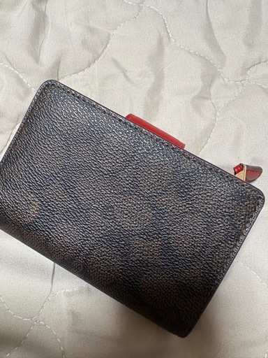 COACH（コーチ） 折り財布 シグネチャー ミディアム コーナー ジップ CW786 IMXD0 ウォルナット×ボールドレッド