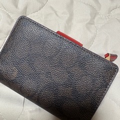 COACH（コーチ） 折り財布 シグネチャー ミディアム コーナー ジップ CW786 IMXD0 ウォルナット×ボールドレッドの画像