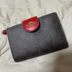 COACH（コーチ） 折り財布 シグネチャー ミディアム コーナー ジップ CW786 IMXD0 ウォルナット×ボールドレッドの画像