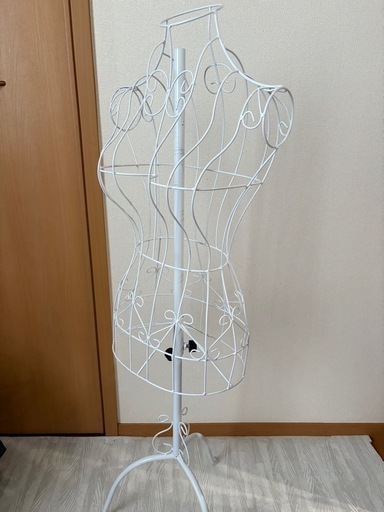 レトロスタイル シャビーなホワイトアイアントルソー 約75cm アイアン トルソー ホワイト (shu) 館腰のインテリア雑貨/小物の