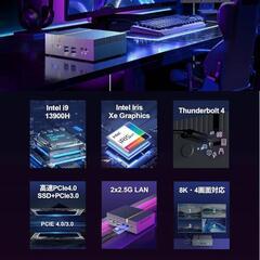【ラスト1点現品限り】ミニPC 第13世代ミニPC Core i9-13900H 14コア 5.4GHz Windows 11 Pro 32GB SSD 8K対応 デュアルLAN Wi-Fi6 静音の画像